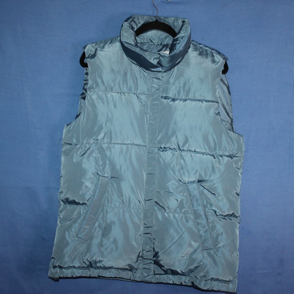 Rue 21 Puffer Vest Blue Teal Stand Collar Medium